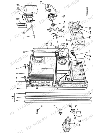 Взрыв-схема холодильника Electrolux AR4671W - Схема узла C10 Middle wall